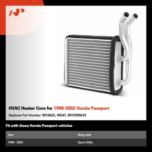 HVAC Heater Core for 1998-2002 Honda Passport