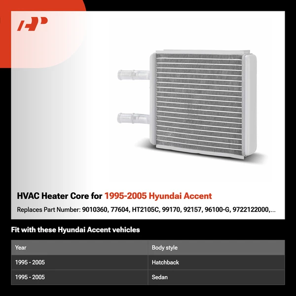 HVAC Heater Core for 1995-2005 Hyundai Accent