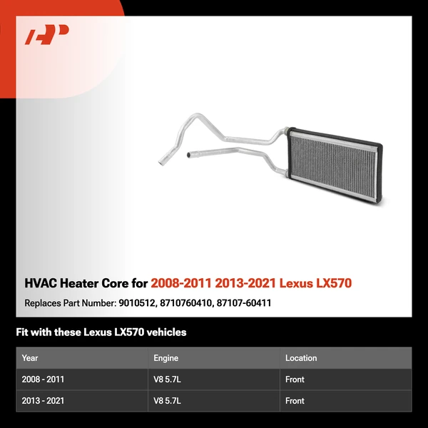 HVAC Heater Core for 2008-2011 2013-2021 Lexus LX570