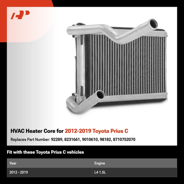 HVAC Heater Core for 2012-2019 Toyota Prius C
