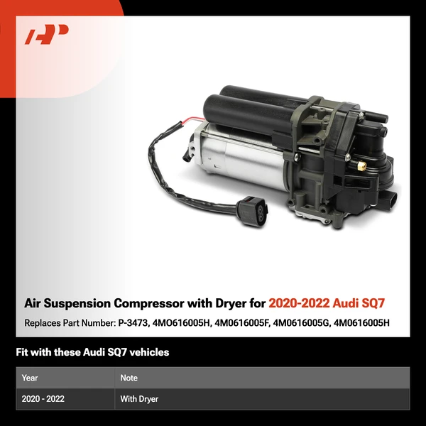 Air Suspension Compressor with Dryer for 2020-2022 Audi SQ7