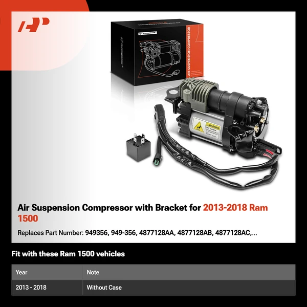 Air Suspension Compressor with Bracket for 2013-2018 Ram 1500