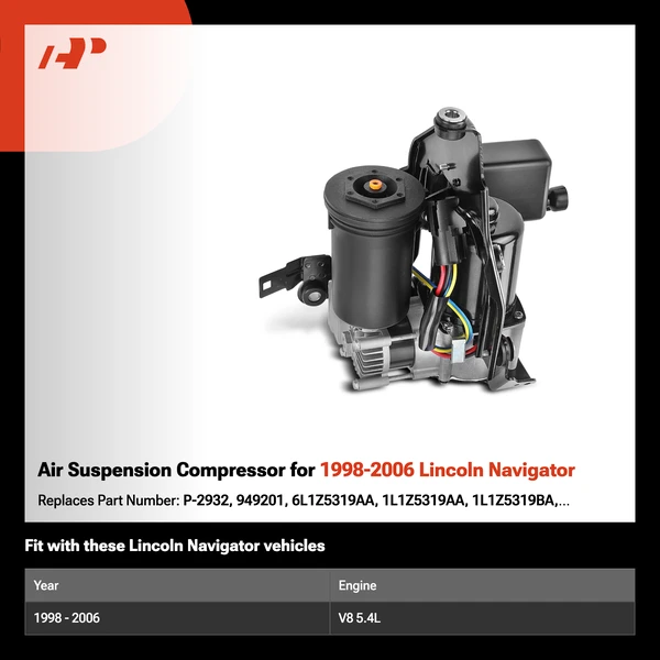 Air Suspension Compressor for 1998-2006 Lincoln Navigator