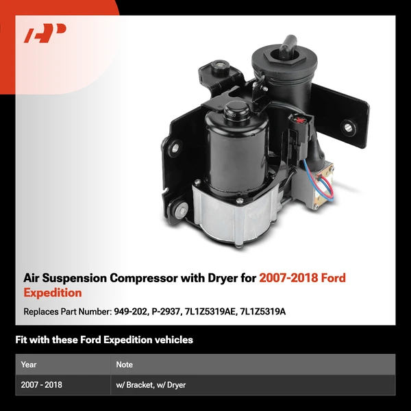 Air Suspension Compressor with Dryer for 2007-2018 Ford Expedition