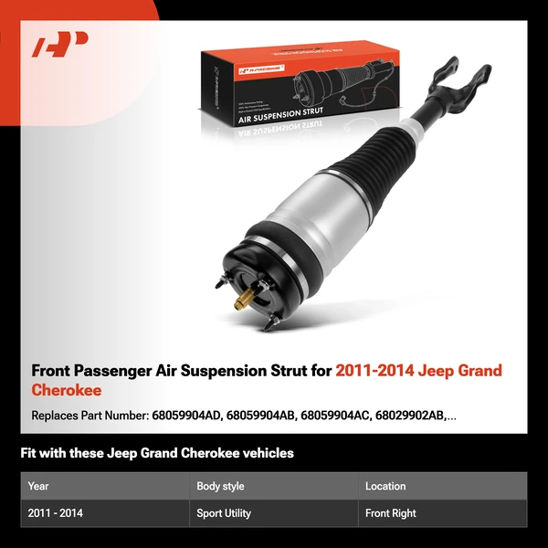 Front Passenger Air Suspension Strut for 2011-2014 Jeep Grand Cherokee