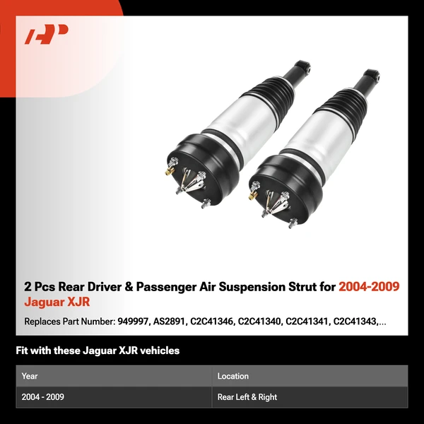 2 Pcs Rear Driver & Passenger Air Suspension Strut for 2004-2009 Jaguar XJR