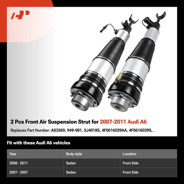 2 Pcs Front Air Suspension Strut for 2007-2011 Audi A6