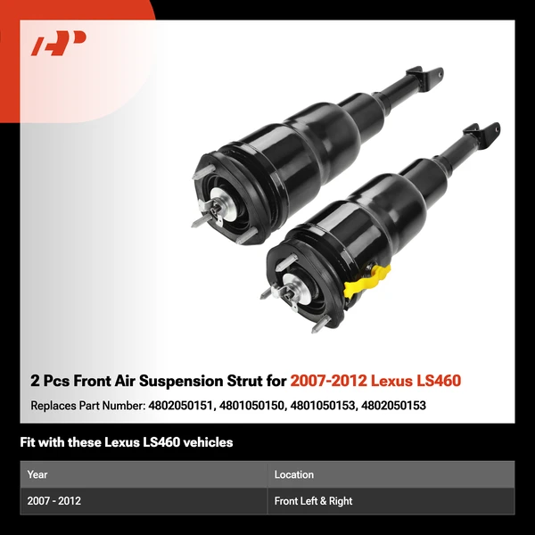 2 Pcs Front Air Suspension Strut for 2007-2012 Lexus LS460