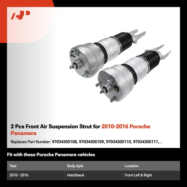 2 Pcs Front Air Suspension Strut for 2010-2016 Porsche Panamera