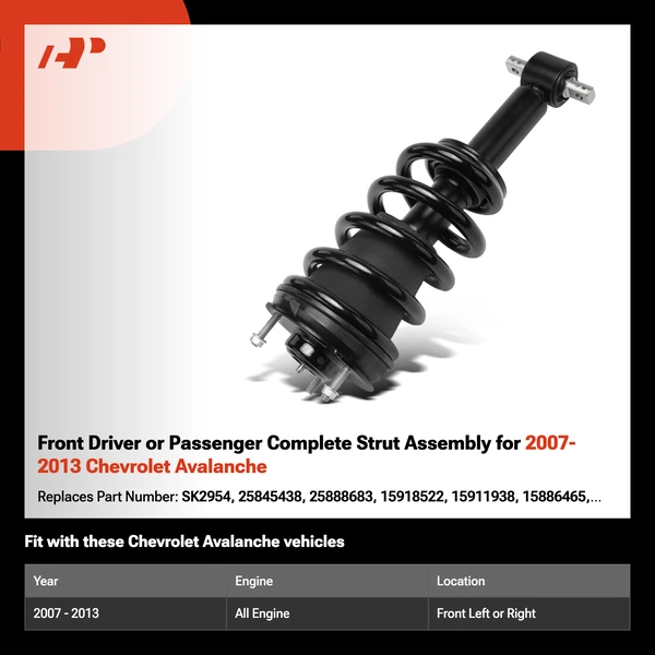 Front Driver or Passenger Complete Strut Assembly for 2007-2013 Chevrolet Avalanche