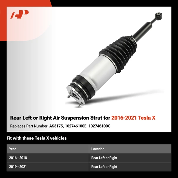 Rear Left or Right Air Suspension Strut for 2016-2021 Tesla X