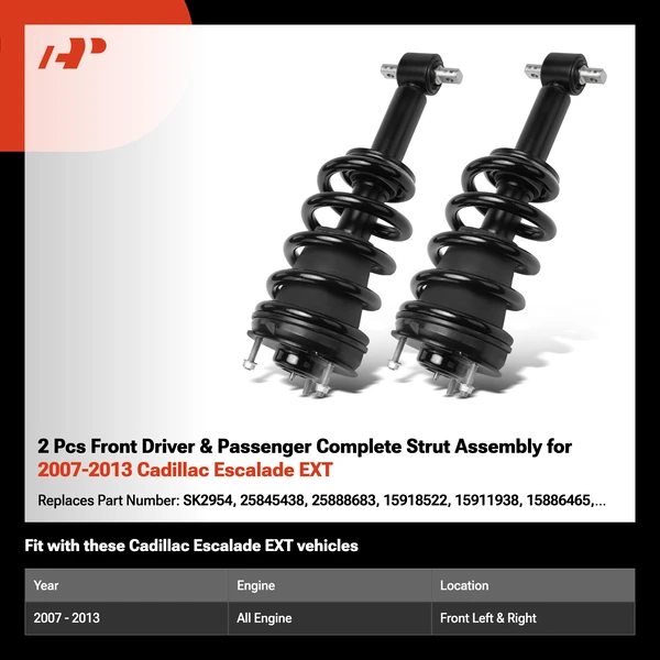2 Pcs Front Driver & Passenger Complete Strut Assembly for 2007-2013 Cadillac Escalade EXT