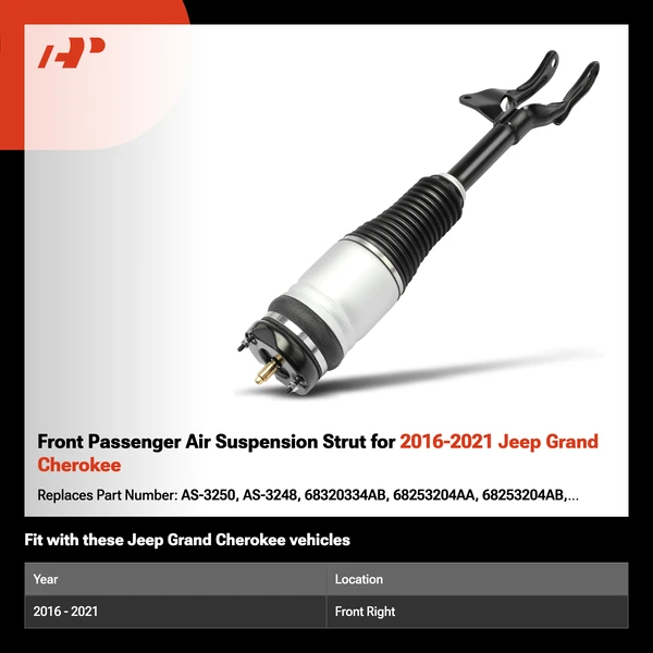 Front Passenger Air Suspension Strut for 2016-2021 Jeep Grand Cherokee