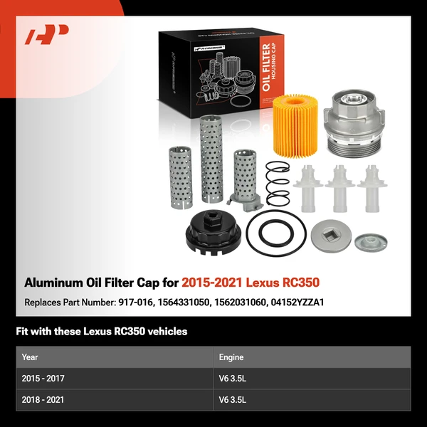 Aluminum Oil Filter Cap for 2015-2021 Lexus RC350