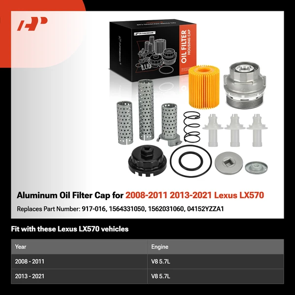Aluminum Oil Filter Cap for 2008-2011 2013-2021 Lexus LX570