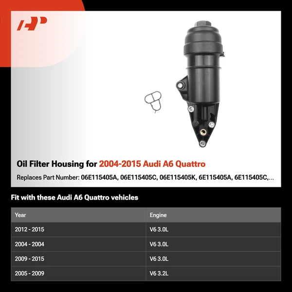Oil Filter Housing for 2004-2015 Audi A6 Quattro