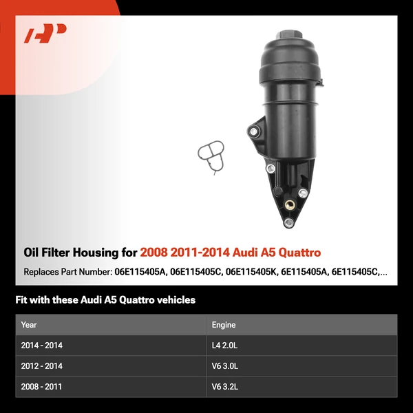 Oil Filter Housing for 2008 2011-2014 Audi A5 Quattro