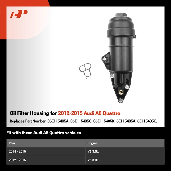 Oil Filter Housing for 2012-2015 Audi A8 Quattro