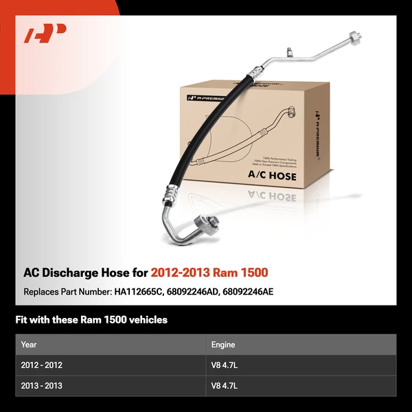 AC Discharge Hose for 2012-2013 Ram 1500