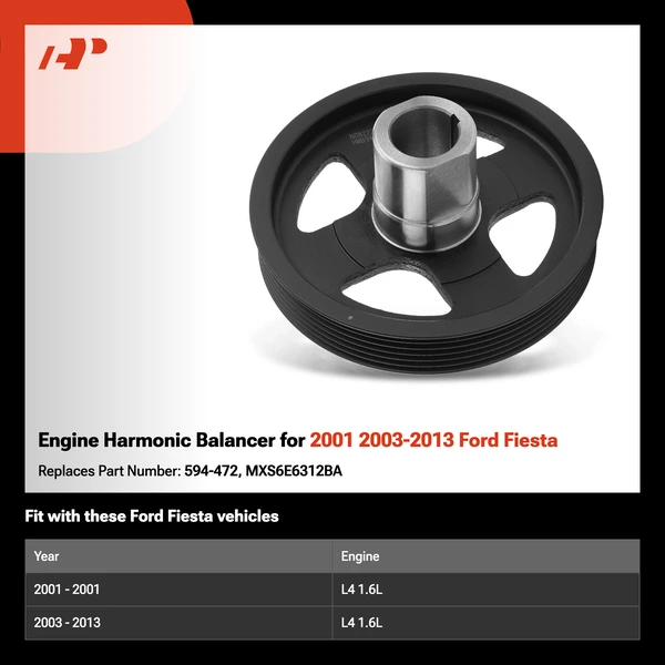 Engine Harmonic Balancer for 2001 2003-2013 Ford Fiesta