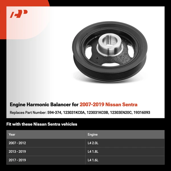 Engine Harmonic Balancer for 2007-2019 Nissan Sentra