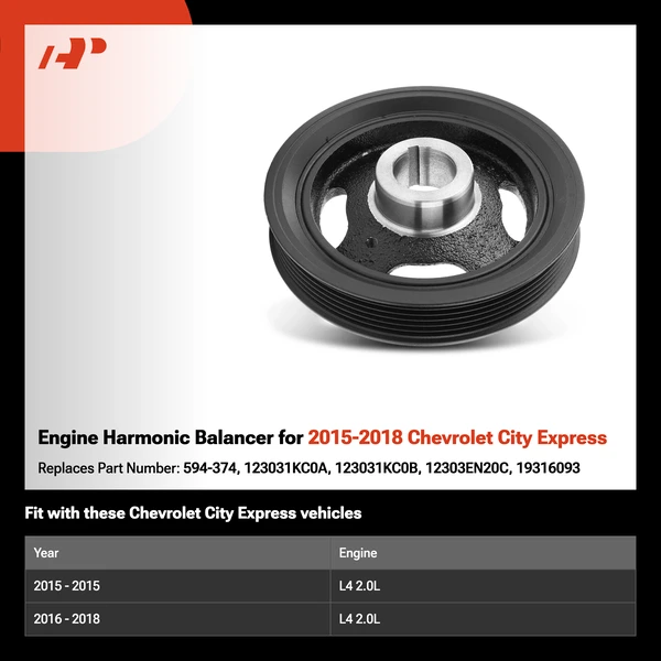 Engine Harmonic Balancer for 2015-2018 Chevrolet City Express