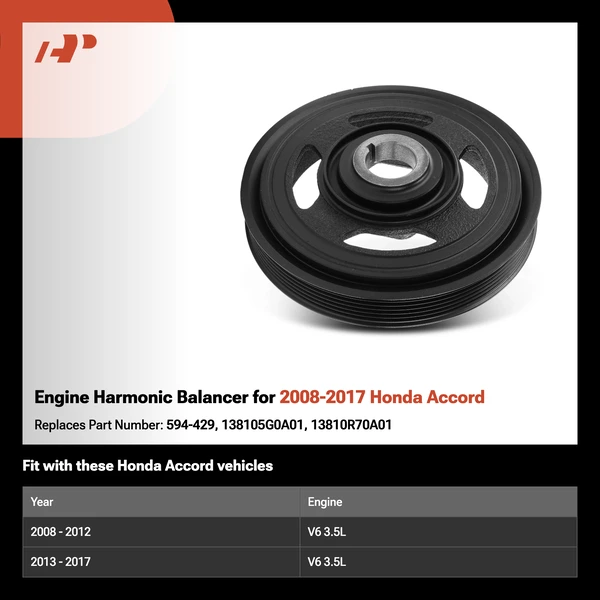 Engine Harmonic Balancer for 2008-2017 Honda Accord