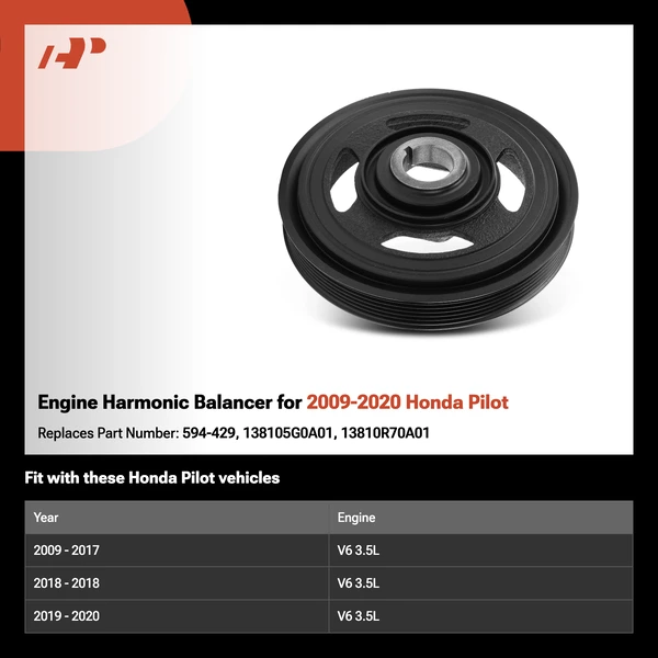 Engine Harmonic Balancer for 2009-2020 Honda Pilot