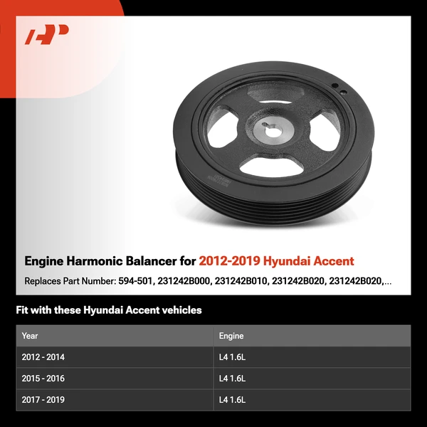 Engine Harmonic Balancer for 2012-2019 Hyundai Accent