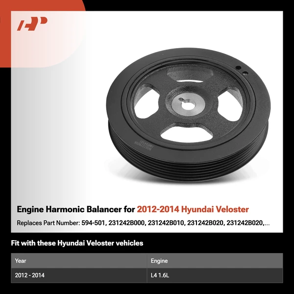 Engine Harmonic Balancer for 2012-2014 Hyundai Veloster