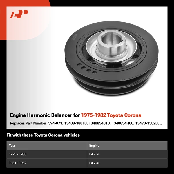 Engine Harmonic Balancer for 1975-1982 Toyota Corona