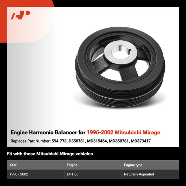 Engine Harmonic Balancer for 1996-2002 Mitsubishi Mirage