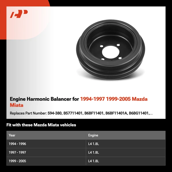 Engine Harmonic Balancer for 1994-1997 1999-2005 Mazda Miata