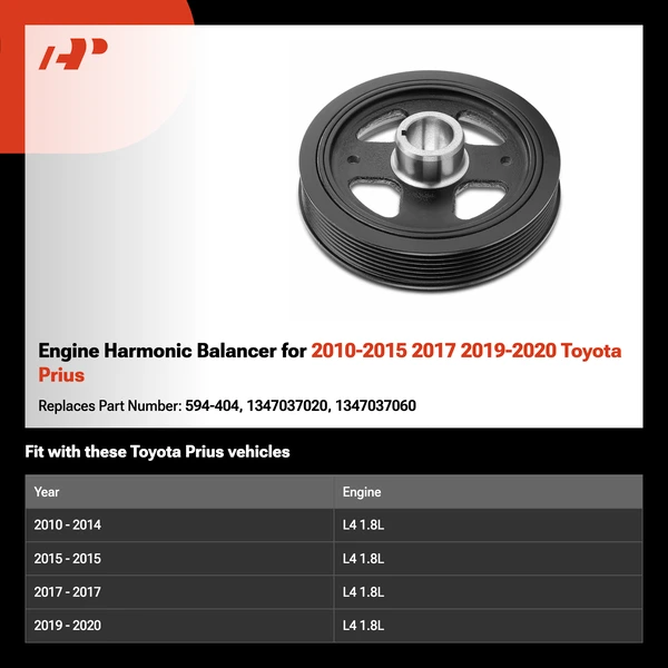 Engine Harmonic Balancer for 2010-2015 2017 2019-2020 Toyota Prius