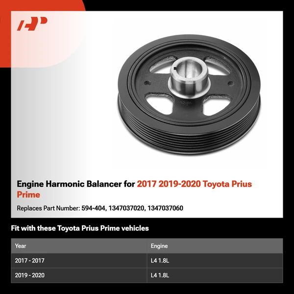Engine Harmonic Balancer for 2017 2019-2020 Toyota Prius Prime