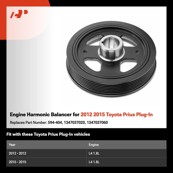 Engine Harmonic Balancer for 2012 2015 Toyota Prius Plug-In