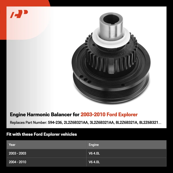 Engine Harmonic Balancer for 2003-2010 Ford Explorer