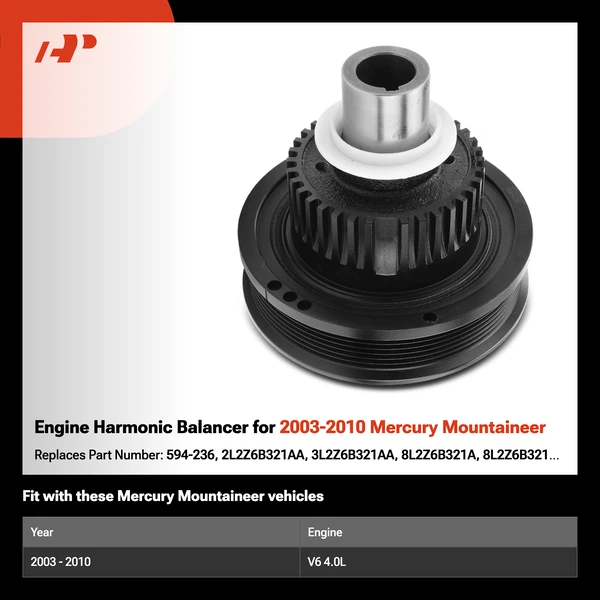 Engine Harmonic Balancer for 2003-2010 Mercury Mountaineer