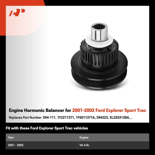 Engine Harmonic Balancer for 2001-2002 Ford Explorer Sport Trac