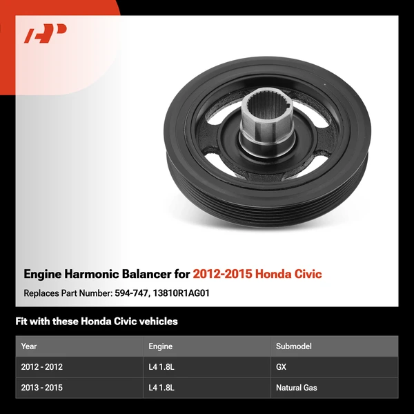 Engine Harmonic Balancer for 2012-2015 Honda Civic
