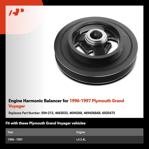 Engine Harmonic Balancer for 1996-1997 Plymouth Grand Voyager
