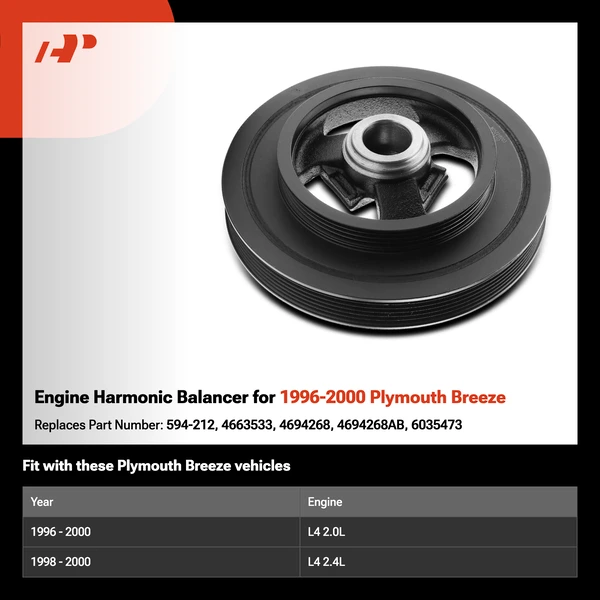 Engine Harmonic Balancer for 1996-2000 Plymouth Breeze