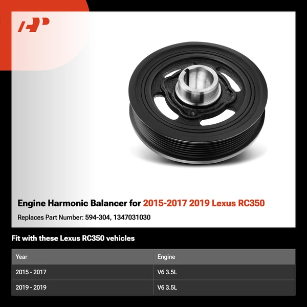 Engine Harmonic Balancer for 2015-2017 2019 Lexus RC350