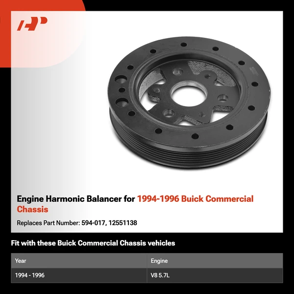 Engine Harmonic Balancer for 1994-1996 Buick Commercial Chassis