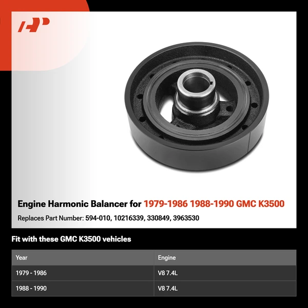 Engine Harmonic Balancer for 1979-1986 1988-1990 GMC K3500