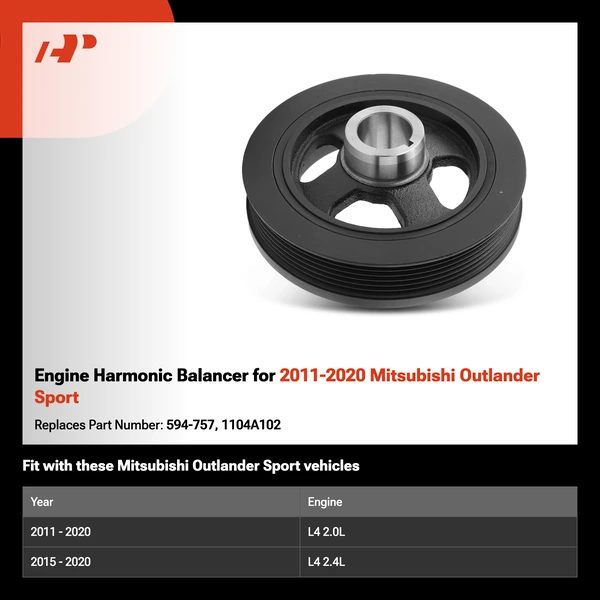 Engine Harmonic Balancer for 2011-2020 Mitsubishi Outlander Sport