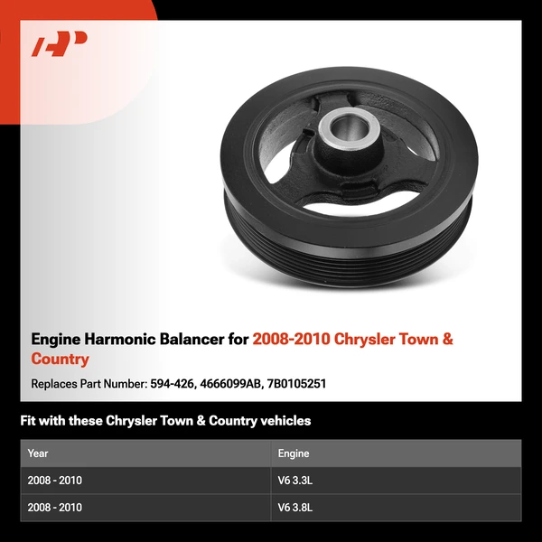 Engine Harmonic Balancer for 2008-2010 Chrysler Town & Country