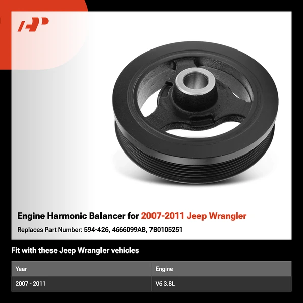 Engine Harmonic Balancer for 2007-2011 Jeep Wrangler