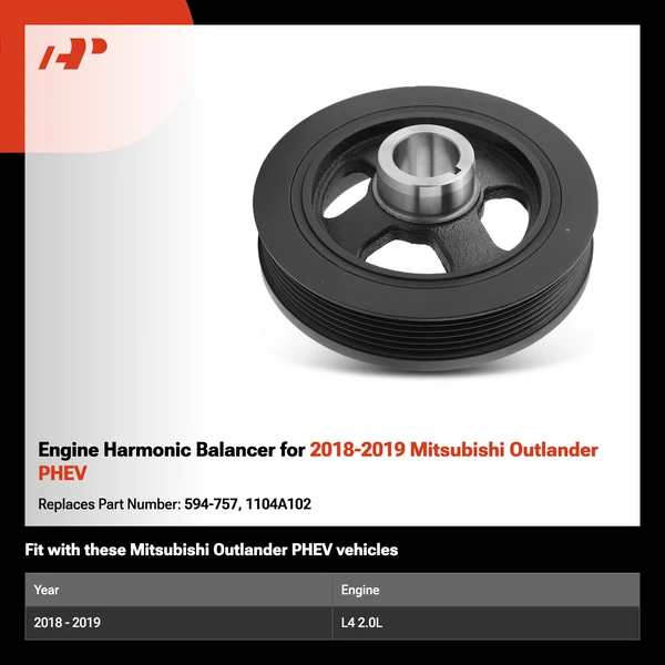 Engine Harmonic Balancer for 2018-2019 Mitsubishi Outlander PHEV