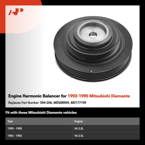 Engine Harmonic Balancer for 1992-1995 Mitsubishi Diamante
